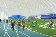 The Opportunity Center track and field facility. Rendering by Kahler Slater.