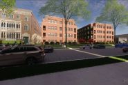 Proposed apartment building for N. Hackett Ave. Rendering by HGA.