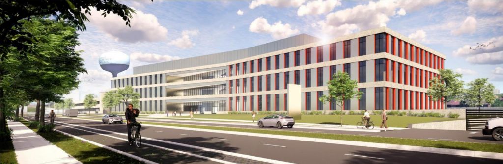 Conceptual rendering of the Center for Forensic Science and Protective Medicine. Rendering by HGA.