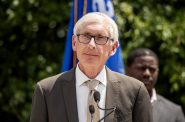 Gov. Tony Evers speaks during a press conference Tuesday, July 6, 2021, in Waukesha, Wis. Angela Major/WPR