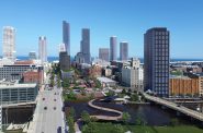 Interstate 794 replaced by a boulevard. Rendering by Taylor Korslin/Rethink 794