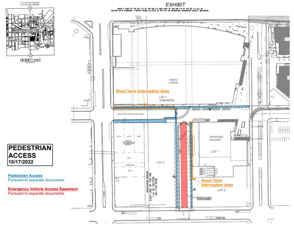 Deer District pedestrian easement map. Drawing by Kapur & Associates.