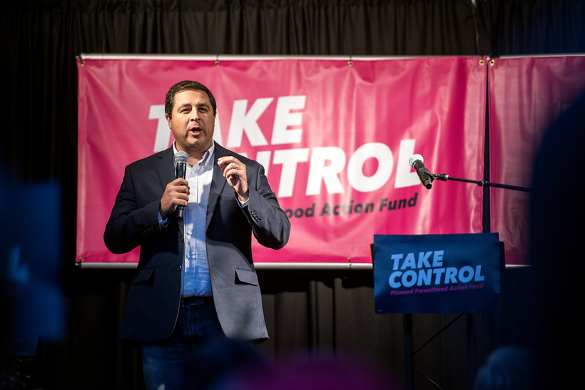 Attorney General Josh Kaul speaks to supporters at a campaign event Saturday, Oct. 8, 2022, in Middleton, Wis. Angela Major/WPR