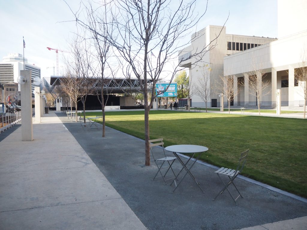 The community grounds at the Marcus Performing Arts Center. Photo by Jeramey Jannene.