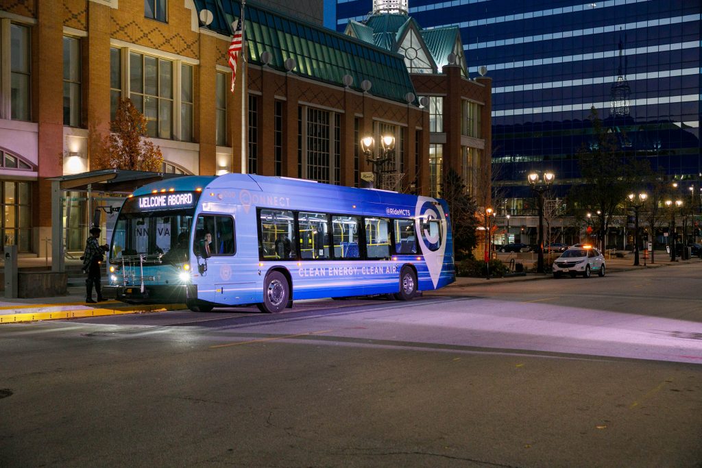 MCTS Battery Electric Bus. Photo Courtesy of MCTS.