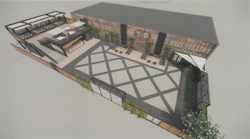 South Second patio plan. Rendering by HGA.
