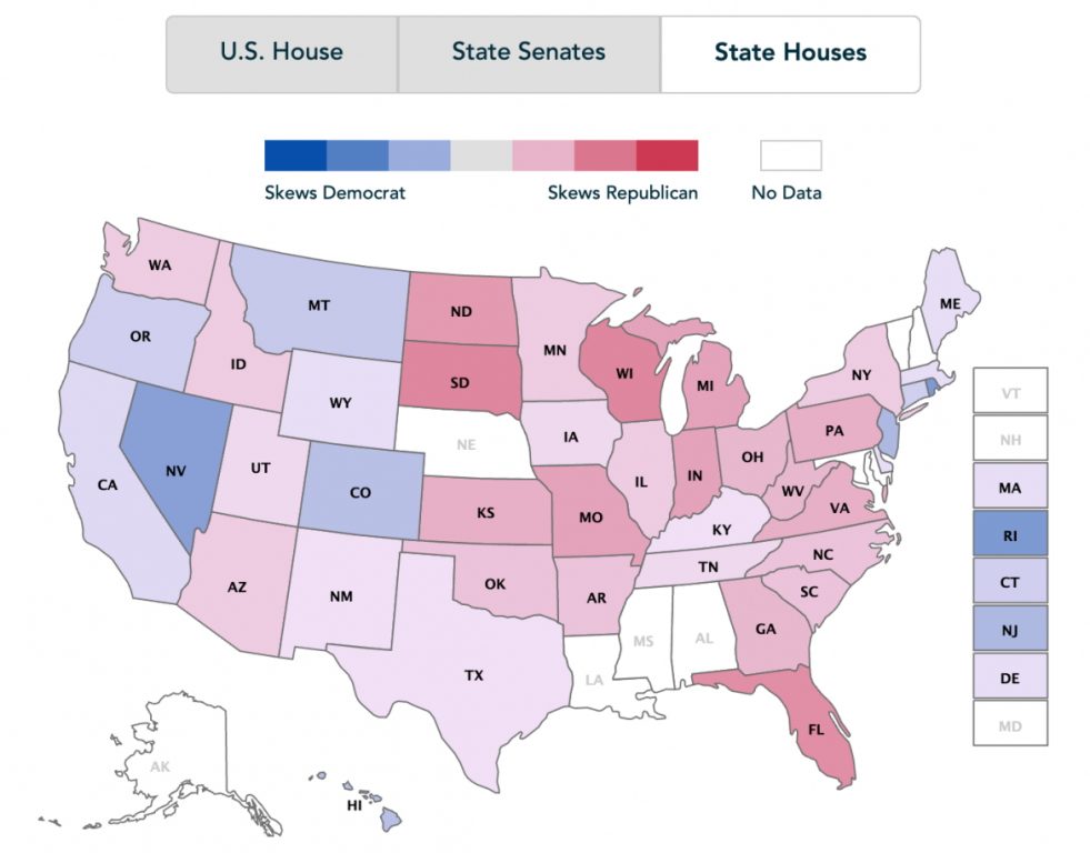 Analysis by the nonprofit PlanScore shows Wisconsin has one of the most skewed legislative maps in the country when it comes to favoring Republicans in the state Assembly. (Source: PlanScore.org)