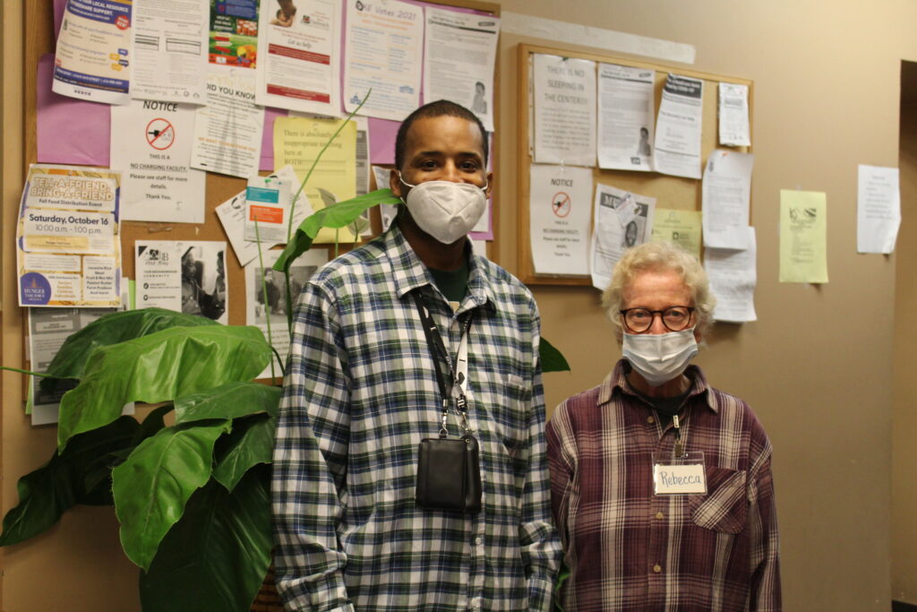 Tommy Kirk, Repairers of the Breach center manager, is pictured with Rebecca North, the organization’s board president. On Wednesday, Repairers of the Breach housed 60 people because of the cold. File photo by PrincessSafiya Byers/NNS,