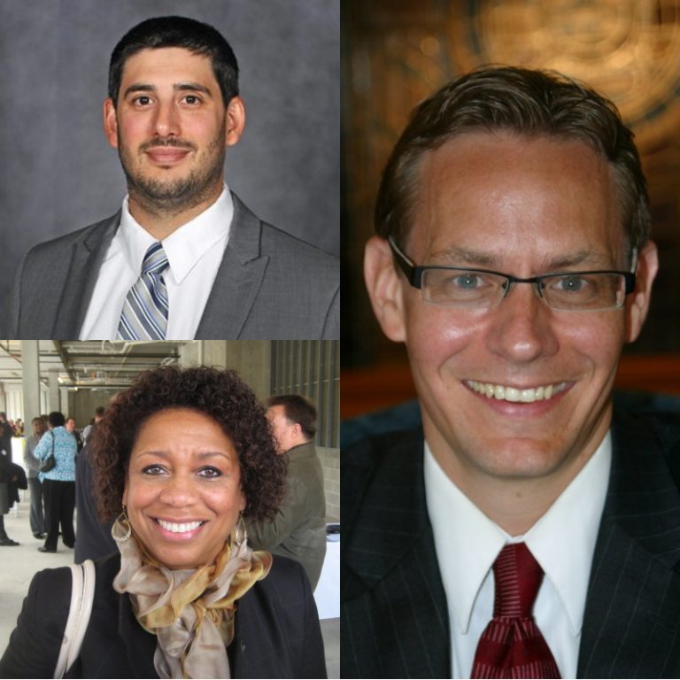 Nick DeSiato, Jim Bohl and Kimberly Montgomery (clockwise from top left). Images from City of Milwaukee. Montomgery photo by Michael Horne.