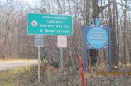 The state Department of Transportation installed a dual-language highway sign that marks the Menominee Indian Tribe of Wisconsin's reservation boundaries. Photo Courtesy of Menominee Indian Tribe of Wisconsin.