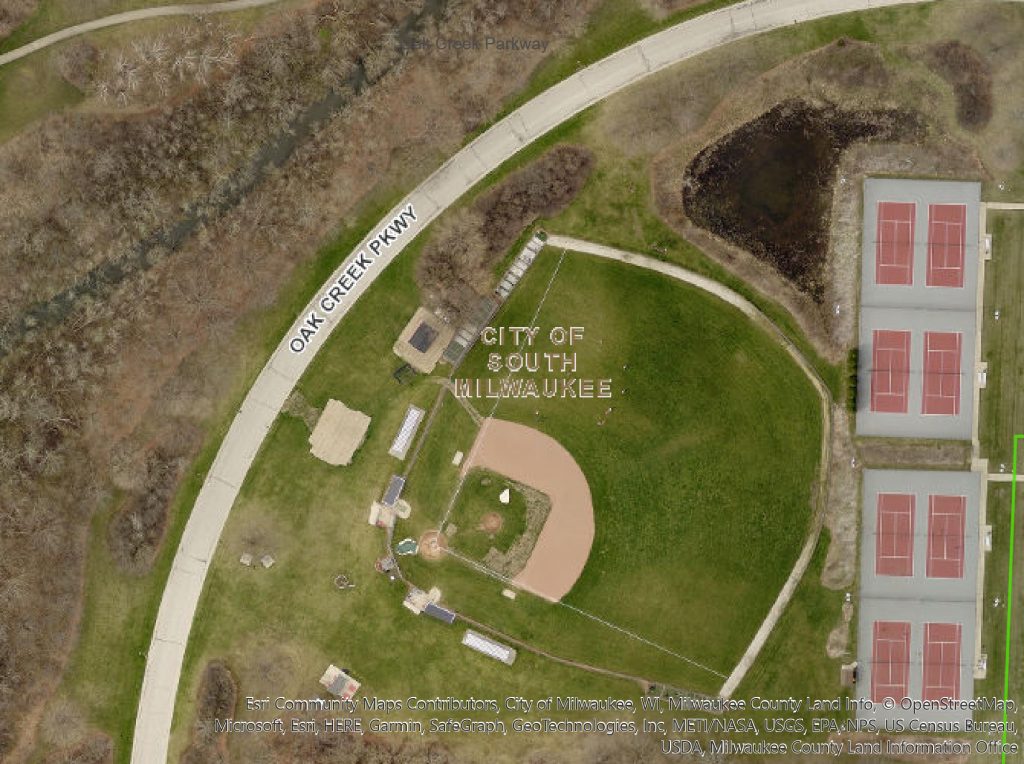 Baseball diamond aerial map. Image from Milwaukee County.