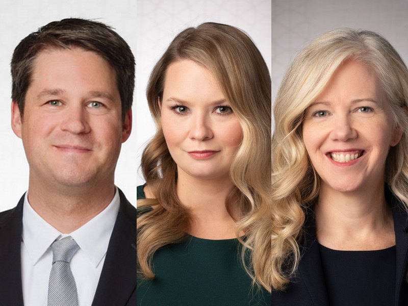 Russell J. Karnes, Nicole M. Masnica and Kristen N. Nelson. Photos courtesy of Gimbel, Reilly, Guerin & Brown.