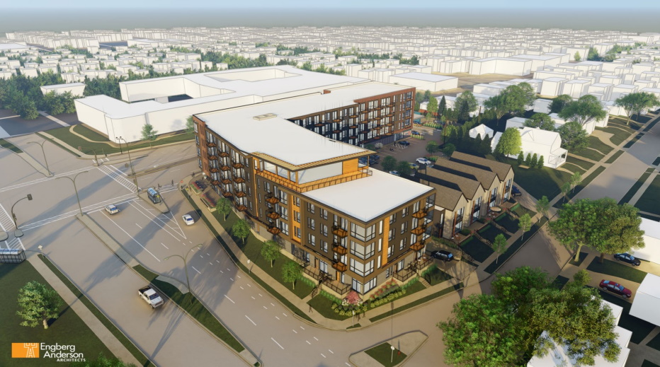Cornerstone Village in Wauwatosa, 2021 rendering. Rendering by Engberg Anderson Architects.