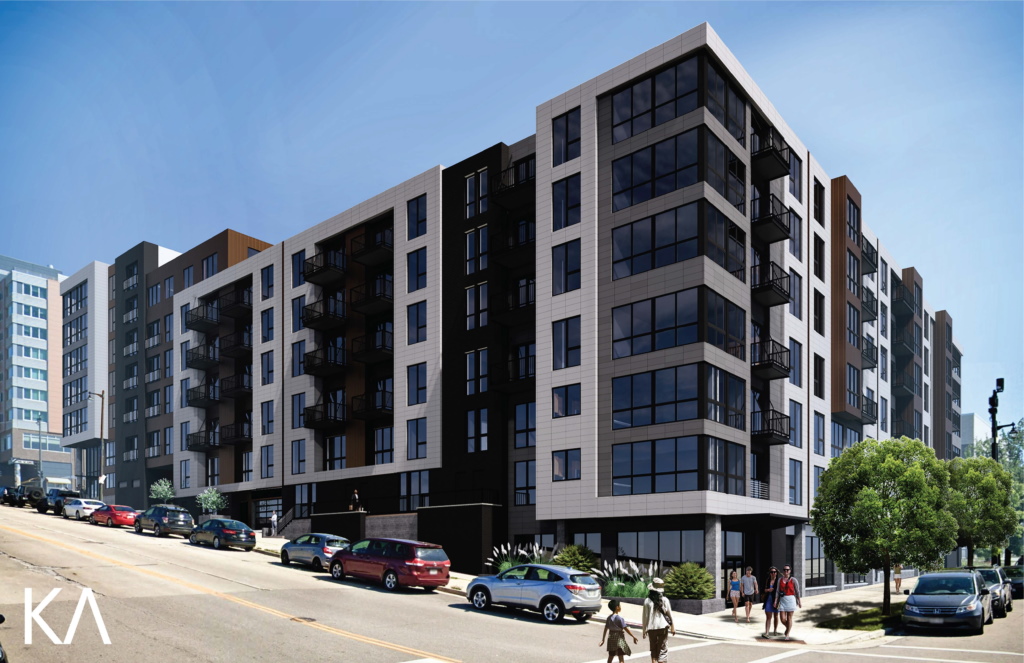 1333-1339 N. Milwaukee St. proposal. Rendering by Korb + Associates Architects.