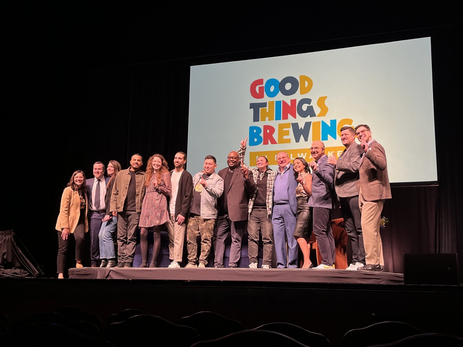 Host David Caruso and featured guests in season one of "Good Things Brewing." Photo taken Feb. 9, 2023 by Sophie Bolich.
