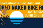2023 World Naked Bike Ride Milwaukee flier.