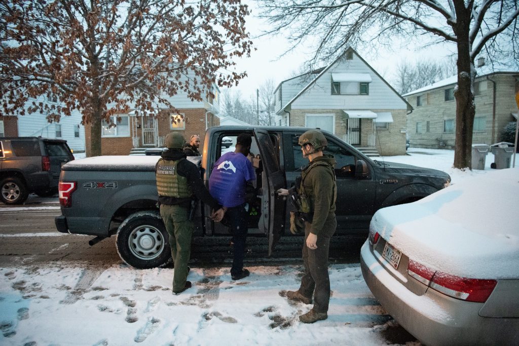 U.S. Marshals arrested a fugitive in the Milwaukee area in 2023. U.S. Marshals photo by Shane T. McCoy.