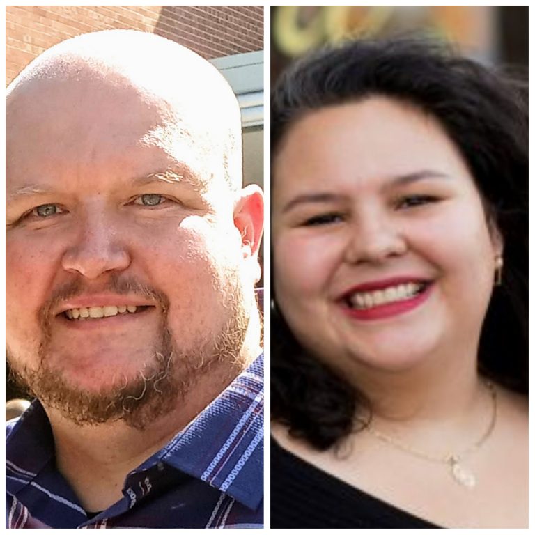 County Board candidates Travis Hope and Caroline Gómez-Tom.