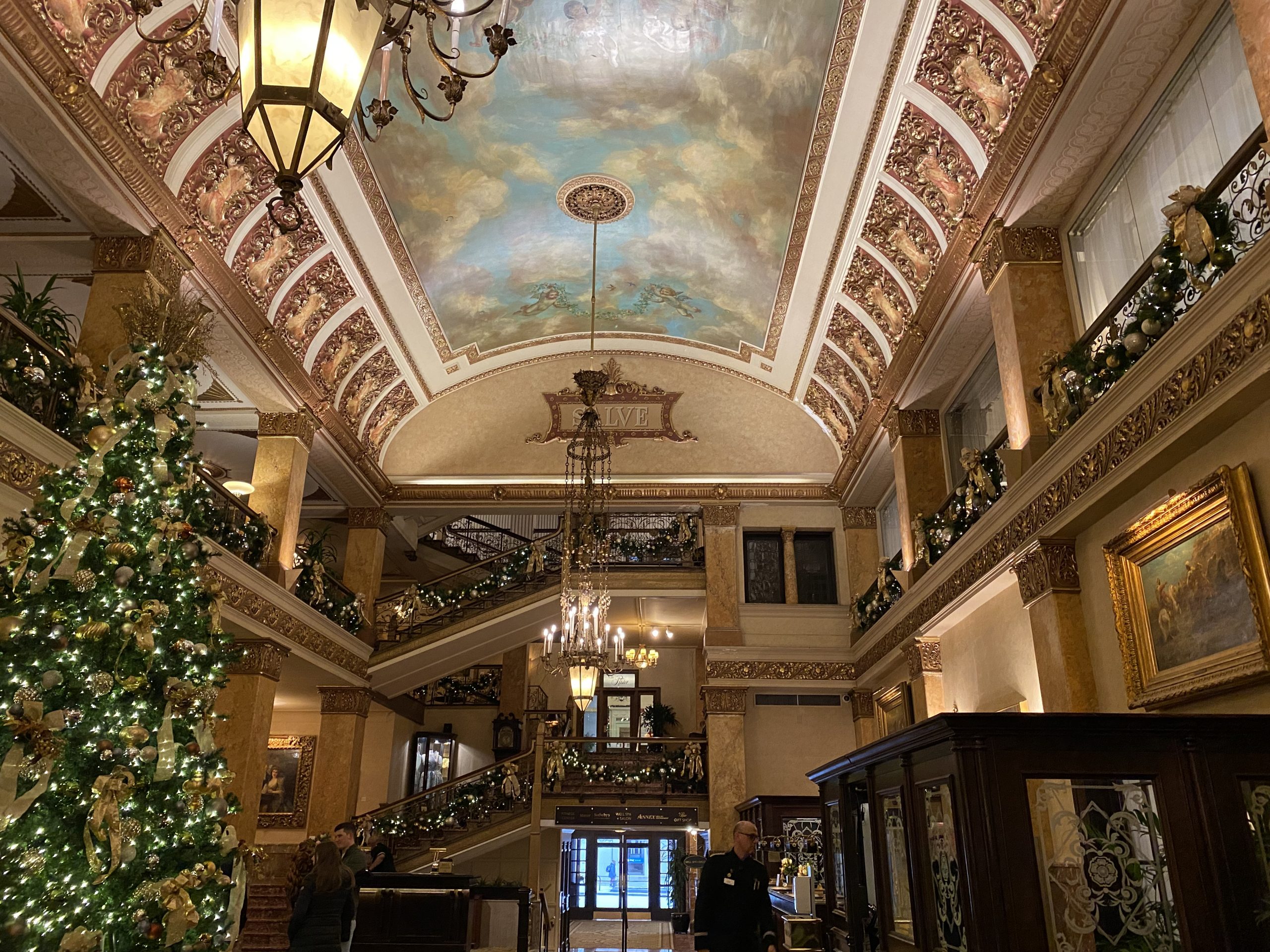 Lobby of the Pfister Hotel. Photo taken Jan. 6, 2023 by Cari Taylor-Carlson.