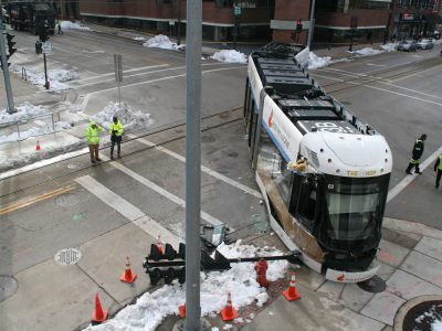 Garbage Truck Crashes Into Streetcar