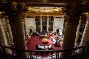 The state Senate holds debate on the floor Wednesday, June 9, 2021, at the Wisconsin State Capitol in Madison, Wis. Angela Major/WPR
