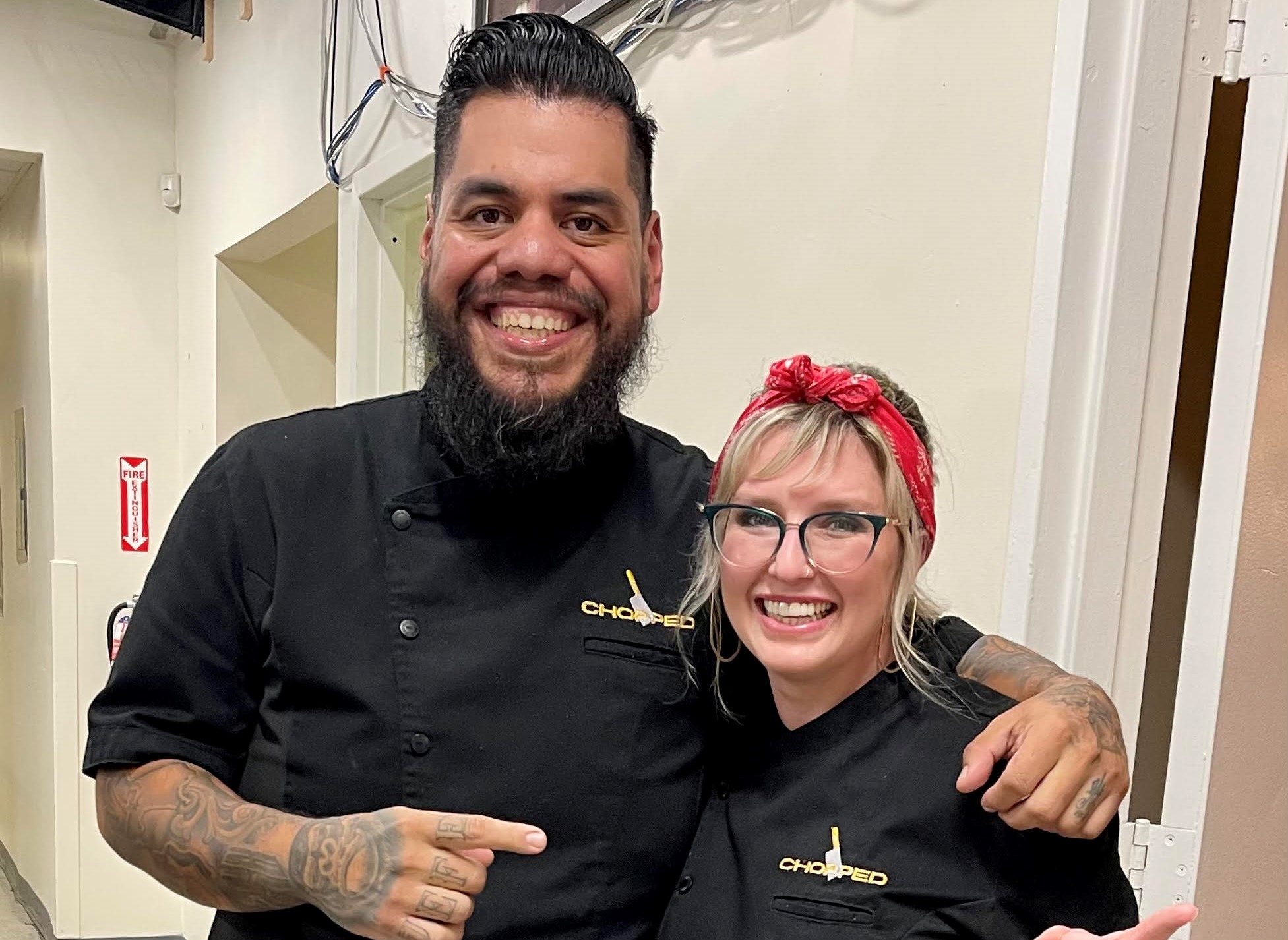 Chef Ashley and a fellow "Chopped" contestant. Photo courtesy of Hacienda Taproom & Kitchen.