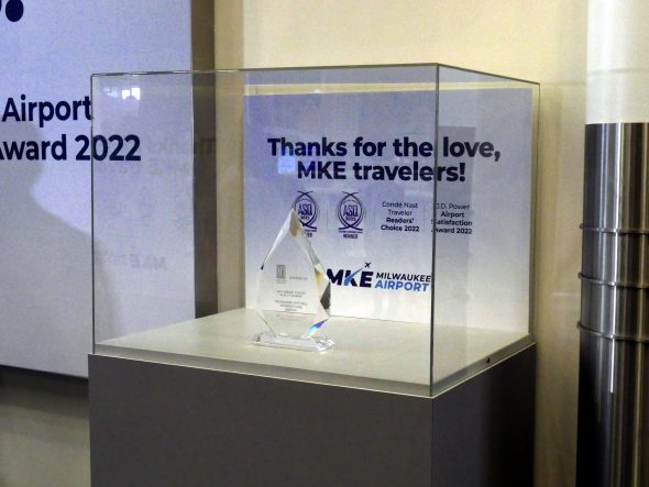 Milwaukee Mitchell International Airport's first Airport Service Quality award. Photo by Graham Kilmer.