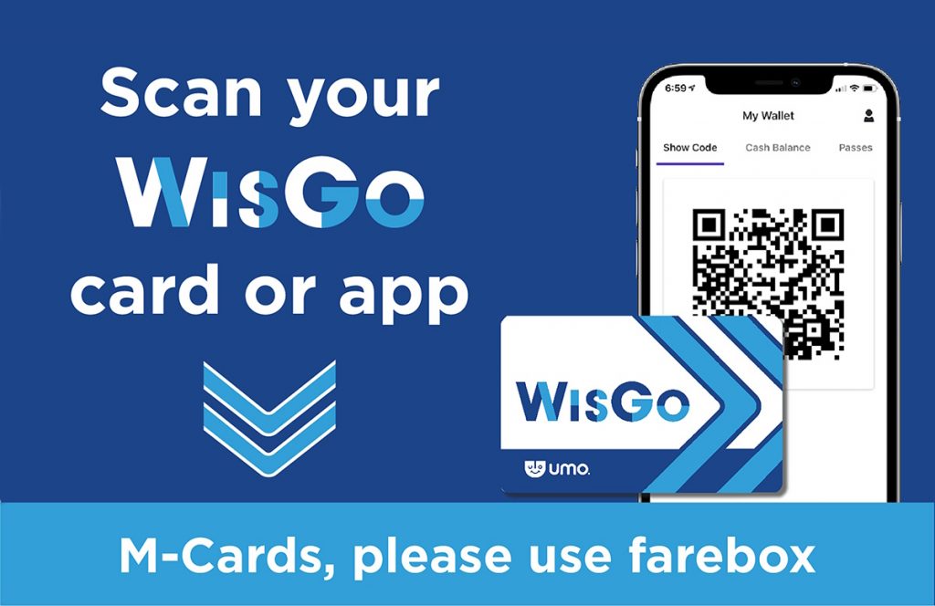 WisGo message on MCTS validator – WisGo goes live officially on April 1, 2023. Anyone can pick up a free WisGo card now through June 30, 2023. Image from MCTS.