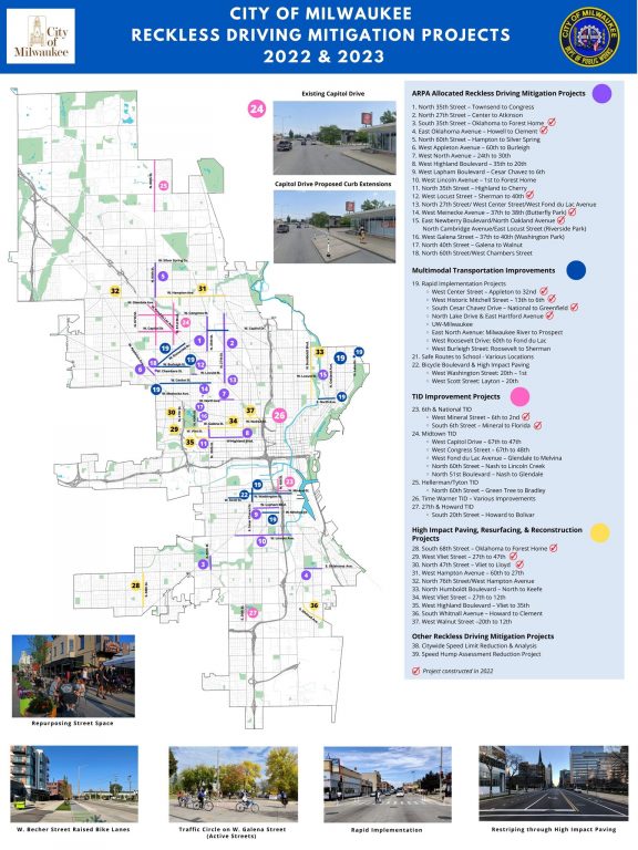 2023 Department of Public Works traffic calming project map. Image from DPW.