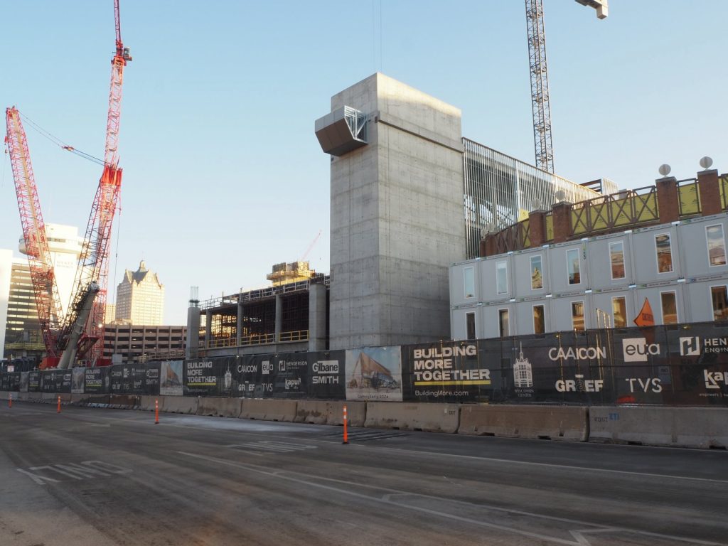 Wisconsin Center expansion construction. Photo taken Nov. 23, 2022 by Jeramey Jannene.