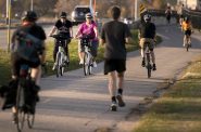 Bicyclists and runners take advantage of a sunny afternoon Thursday, Nov. 5, 2020, in Madison. Angela Major/WPR