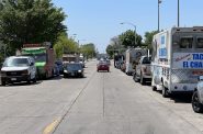 Food trucks on W. Burnham St. in May 2023. Photo by Jeramey Jannene.