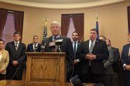 Sen. Howard Marklein alongside other JFC Republicans announced a proposal to increase wages for Wisconsin’s assistant district attorneys and public defenders on Tuesday. Photo by Baylor Spears/Wisconsin Examiner.