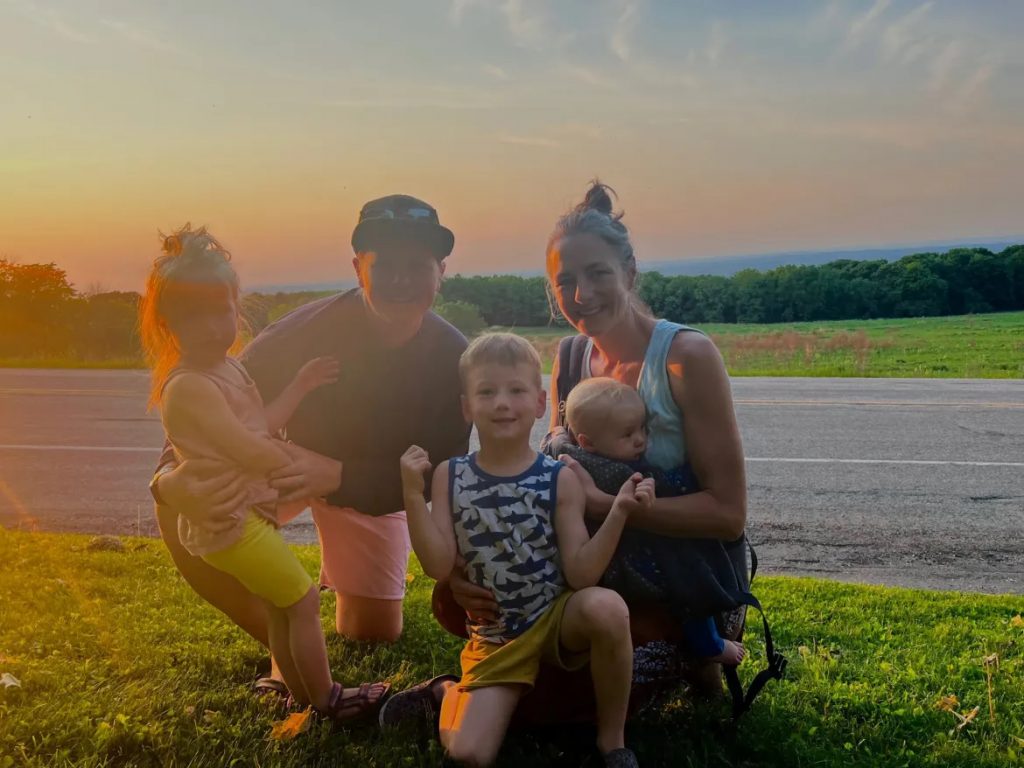 Laura Megna, right, pictured with her wife and three children, has seen the evolution of how Wisconsin handles birth certificates for same-sex couples since the U.S. Supreme Court legalized same-sex marriage in 2015. (Courtesy of Laura Megna)