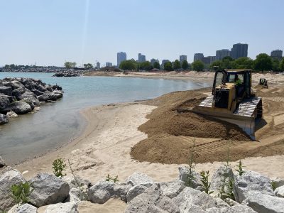 Photo Gallery: Pushing Sand at McKinley Beach