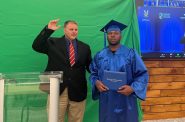 Jimmy Cunningham, 40, was one of 49 inmates to receive his diploma Tuesday through the federal Second Chance program. Cunningham, who was recently released from prison, earned a certificate in small business administration from Madison Area Techincal College. Corrinne Hess/WPR