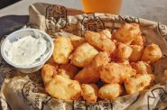 Lakefront Brewery cheese curds with a side of garlic ranch. Photo courtesy of Lakefront Brewery.