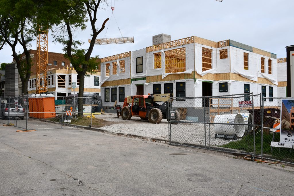 Construction of The Fitz apartments. Photo by Jeramey Jannene.