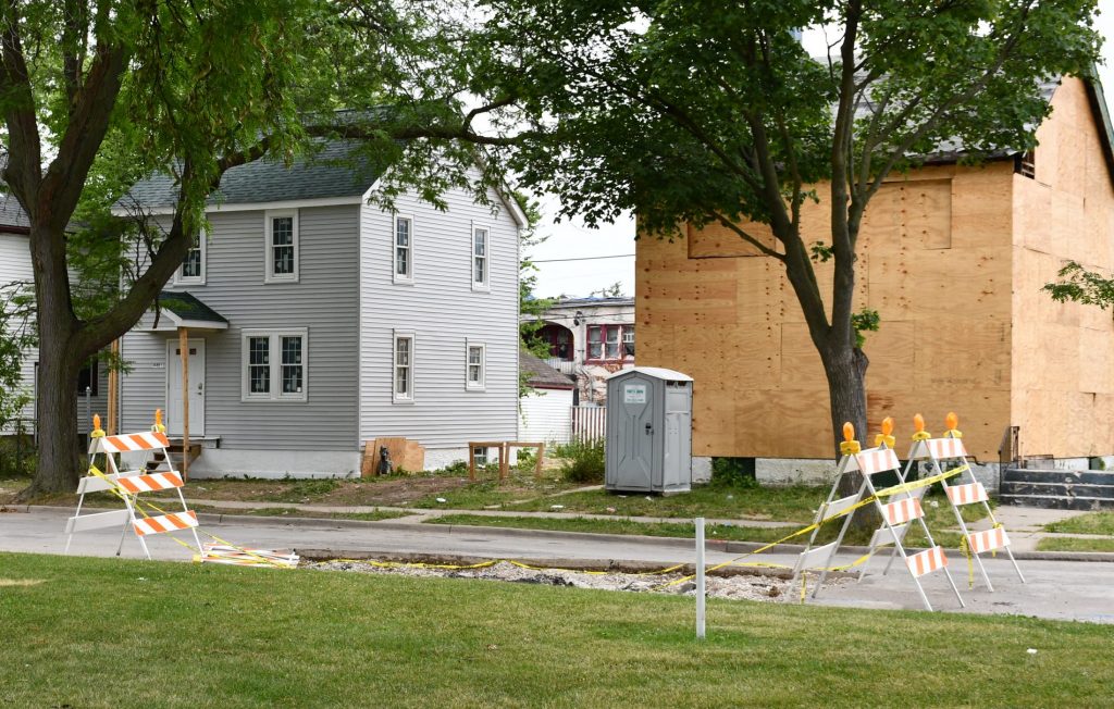 Homes being rehabbed on the 4400 block of N. 26th St. Photo by Jeramey Jannene.