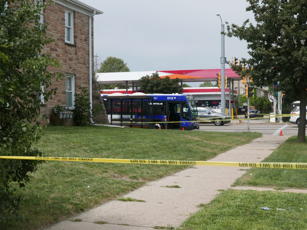 An MCTS bus became a crime scene after a shooting occurred aboard it. Photo by Graham Kilmer.