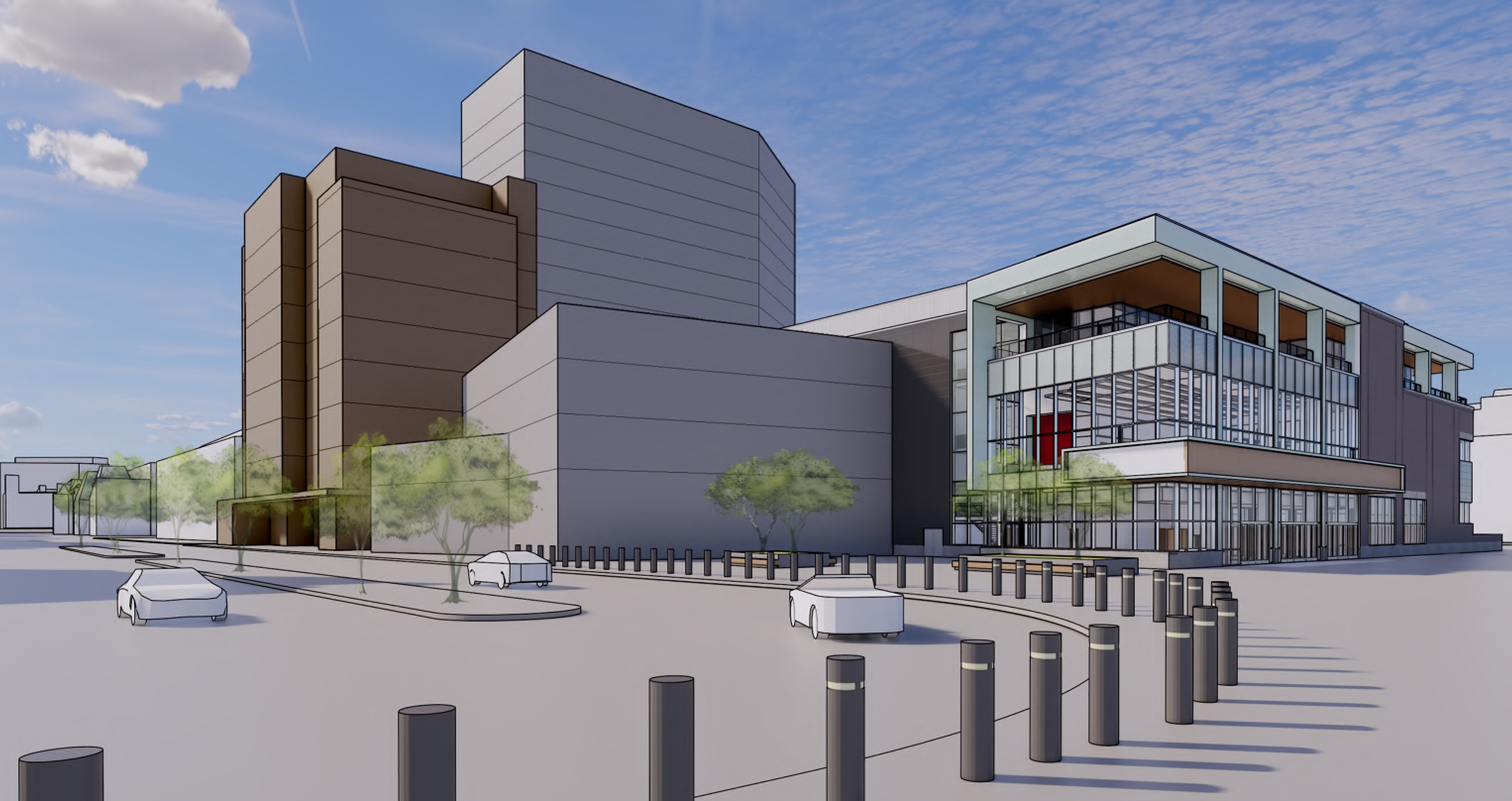 Conceptual rendering of revised FPC Live Deer District concert venue. Rendering by Eppstein Uhen Architects.