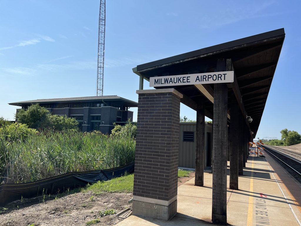 Milwaukee Airport Rail Station construction. Photo by Jeramey Jannene.