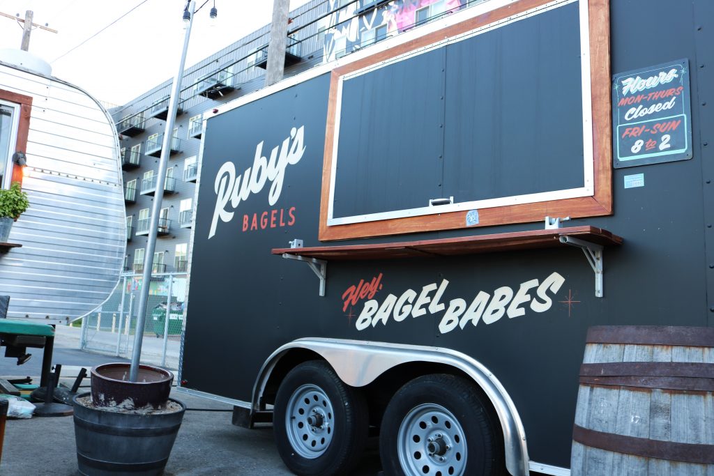 Ruby's Bagels trailer, 636 S, 6th St. Photo taken Sept. 12, 2023 by Sophie Bolich.