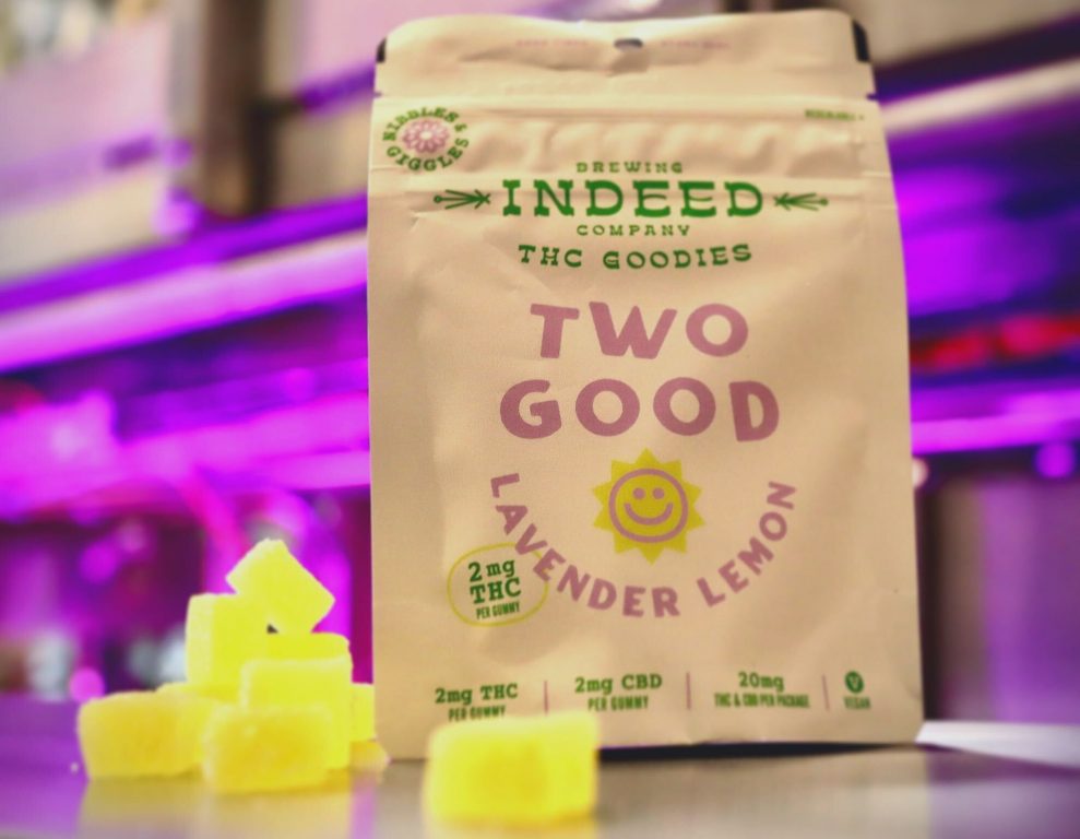 Two Good THC gummies. Photo courtesy of Indeed Brewing Company.