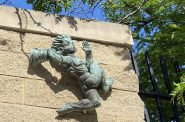 One of the gargoyles at the corner of Kilbourn Ave. and Dr. Martin Luther King Jr. Dr. Photo taken July 18, 2022 by Cari Taylor-Carlson.