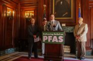 Sen. Eric Wimberger (R-Green Bay) discusses the amendments to his bill to address PFAS contamination across Wisconsin. Photo by Henry Redman/Wisconsin Examiner.