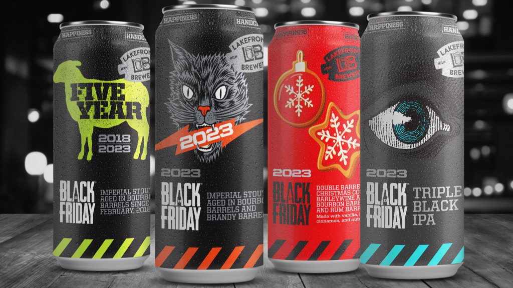 2023 Black Friday Beers. Photo courtesy of Lakefront Brewery.