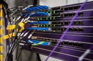 A fiber distribution panel is kept in a server room Thursday, Sept. 14, 2023, on Washington Island, Wis. Angela Major/WPR