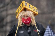 Protester at the Reopen Wisconsin rally at the Capitol on April 24, 2020. Photo by Luther Wu/Wisconsin Examiner.