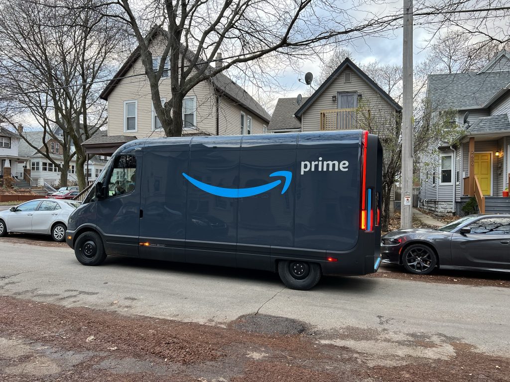 An Amazon delivery truck in Milwaukee. Photo by Jeramey Jannene.